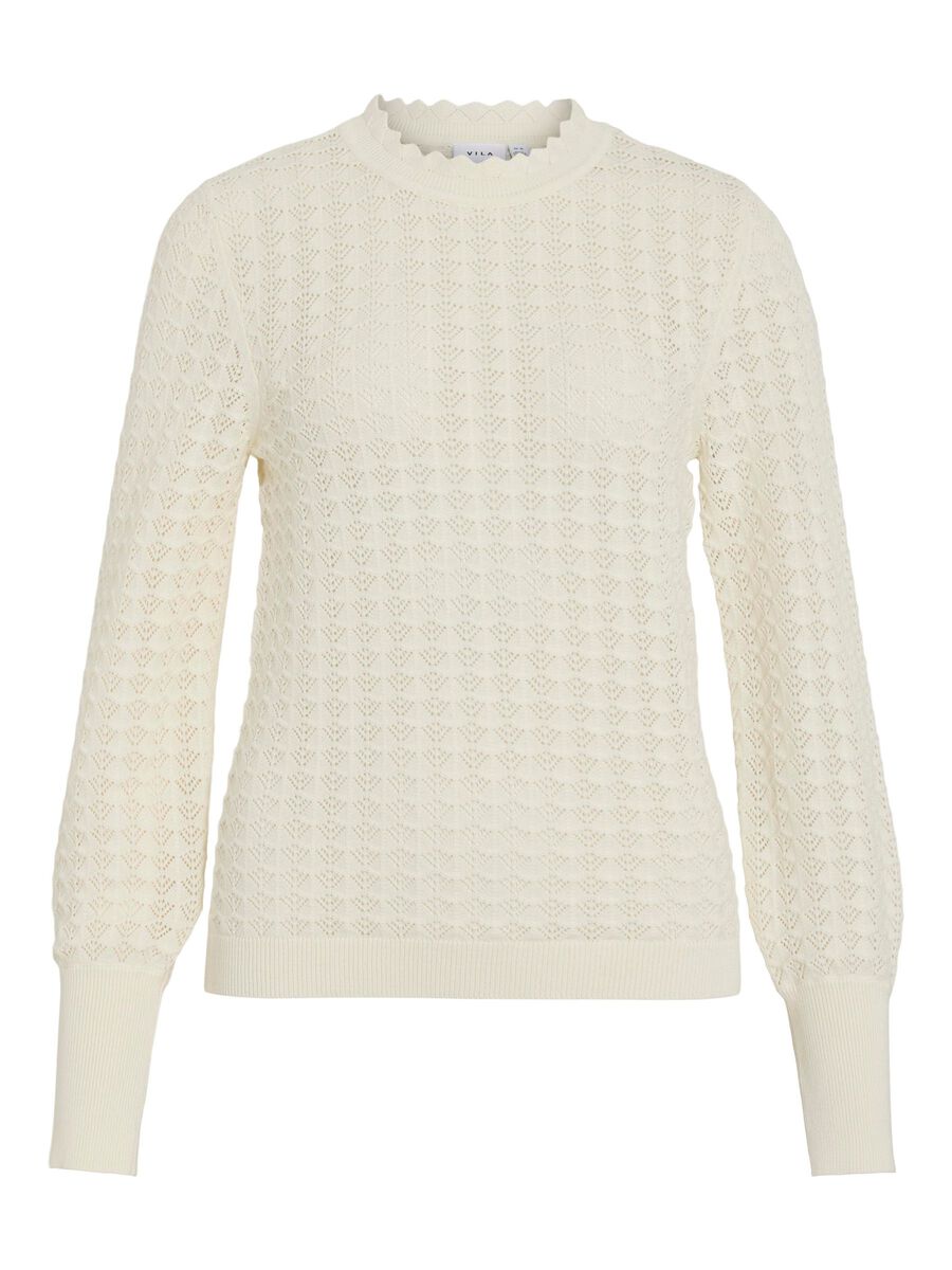 VILA COTTON KNITTED PULLOVER, Cloud Dancer, highres - 14108746_CloudDancer_001.jpg
