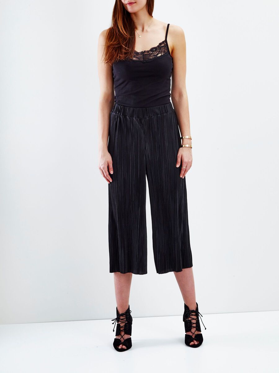 Object Collectors Item PLEATED COULOTTE TROUSERS, Black, highres - 23024456_Black_003.jpg