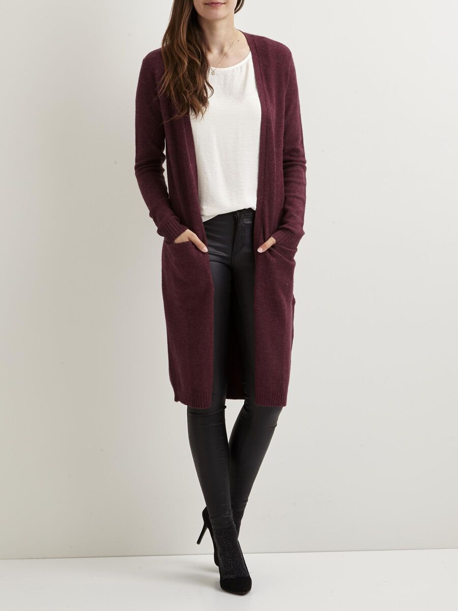 VILA VIRIL LONG KNITTED CARDIGAN, Fig, highres - 14042770_Fig_585969_003.jpg