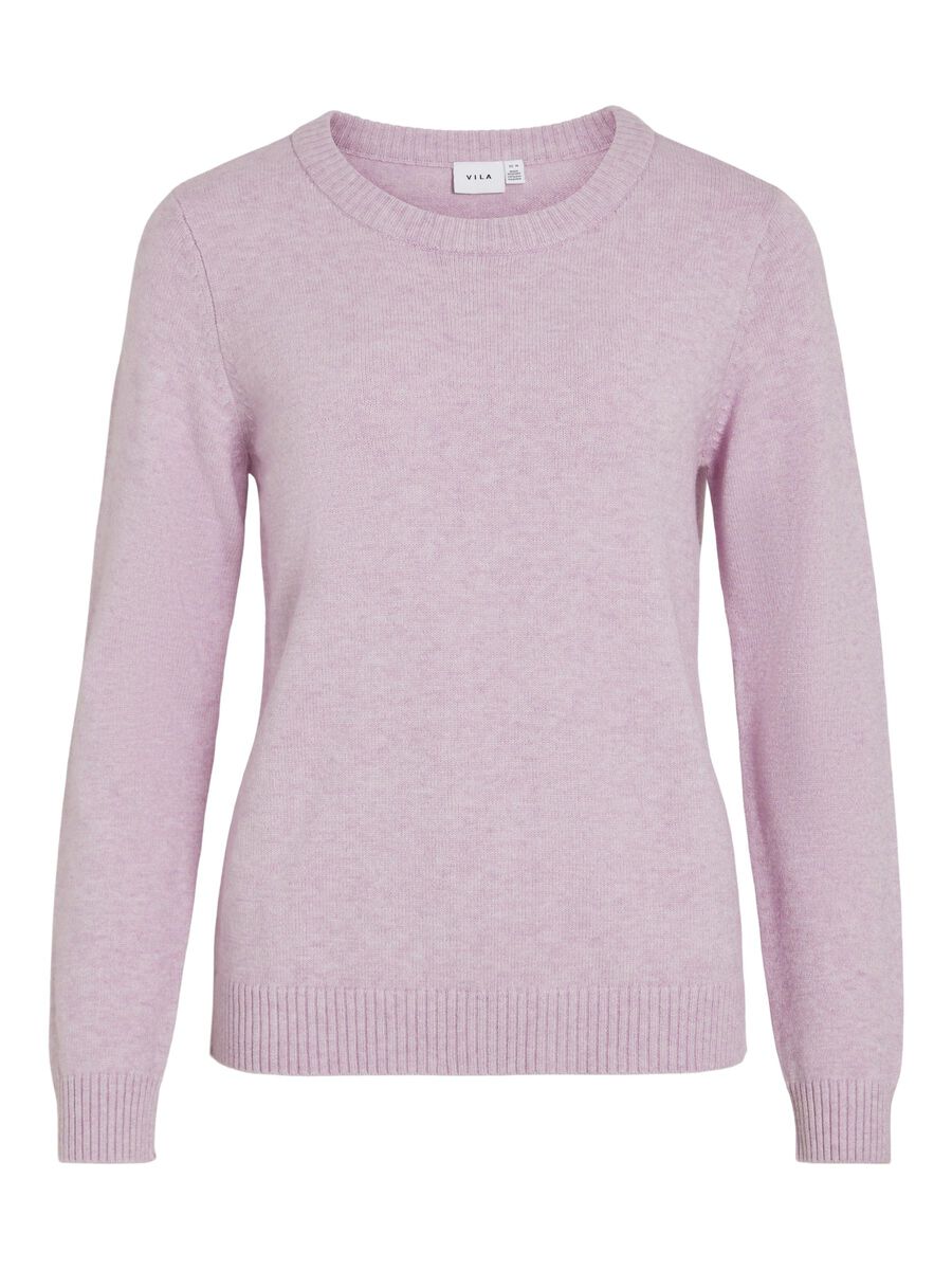 VILA VIRIL ROUND NECK KNITTED PULLOVER, Winsome Orchid, highres - 14054177_WinsomeOrchid_714851_001.jpg