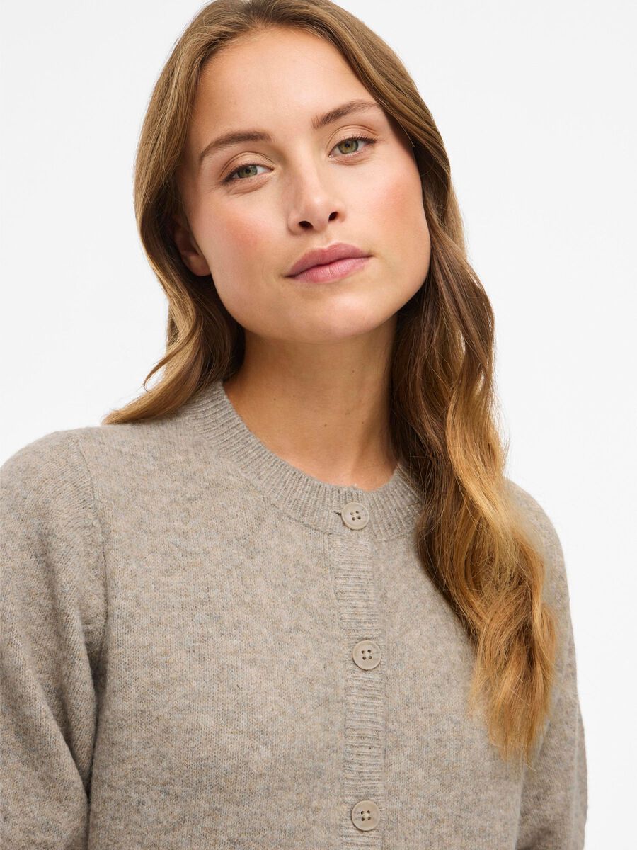 Carousel image - VIELLIE KURZARM STRICKJACKE, Natural Melange | 3