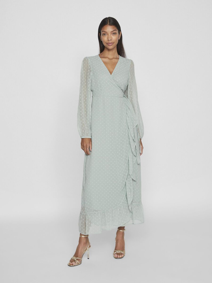 Vila LONG SLEEVED MAXI DRESS, Green Milieu, highres - 14094767_GreenMilieu_003.jpg