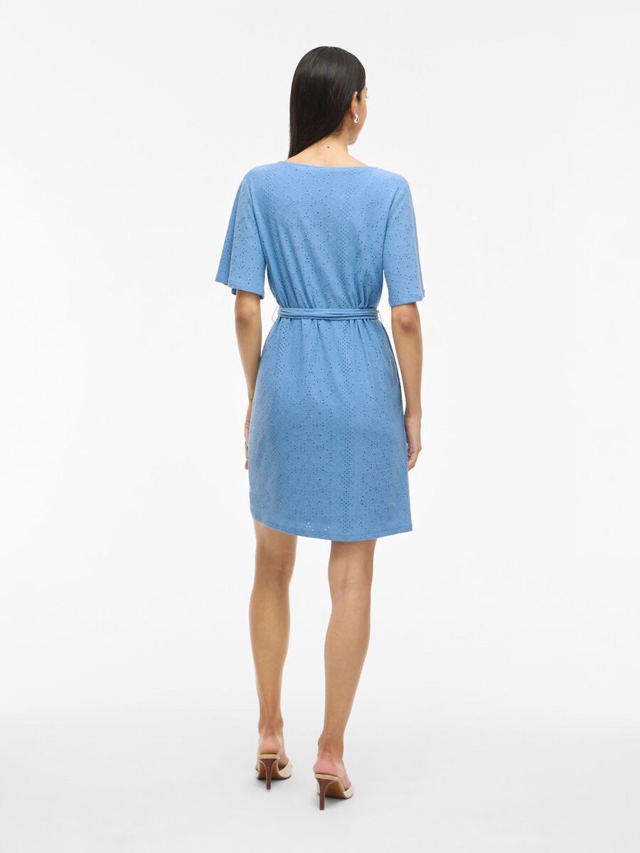 VILA SHORT SLEEVED SHORT DRESS, Blissful Blue, highres - 14101668_BlissfulBlue_004.jpg