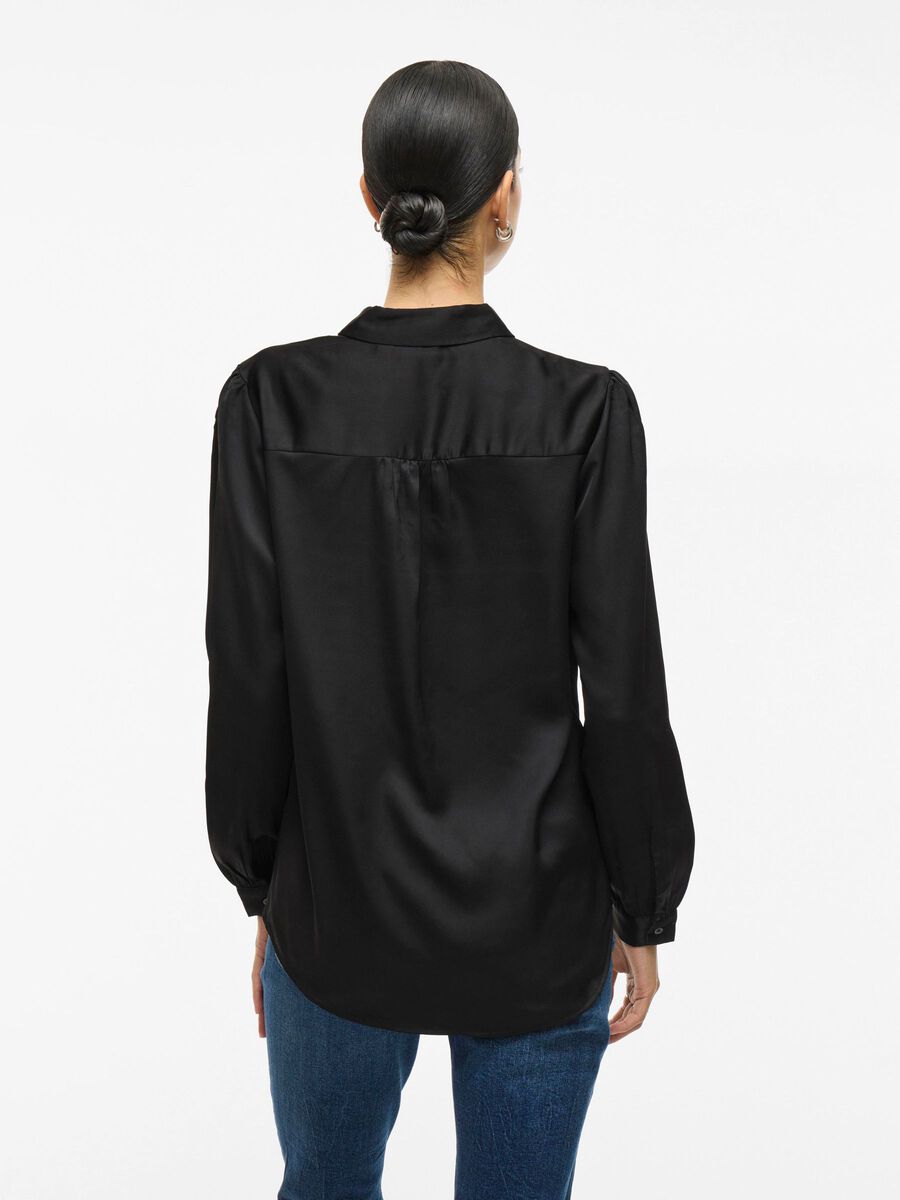VILA VIELLETTE LONG SLEEVED SHIRT, Black, highres - 14063320_Black_004.jpg