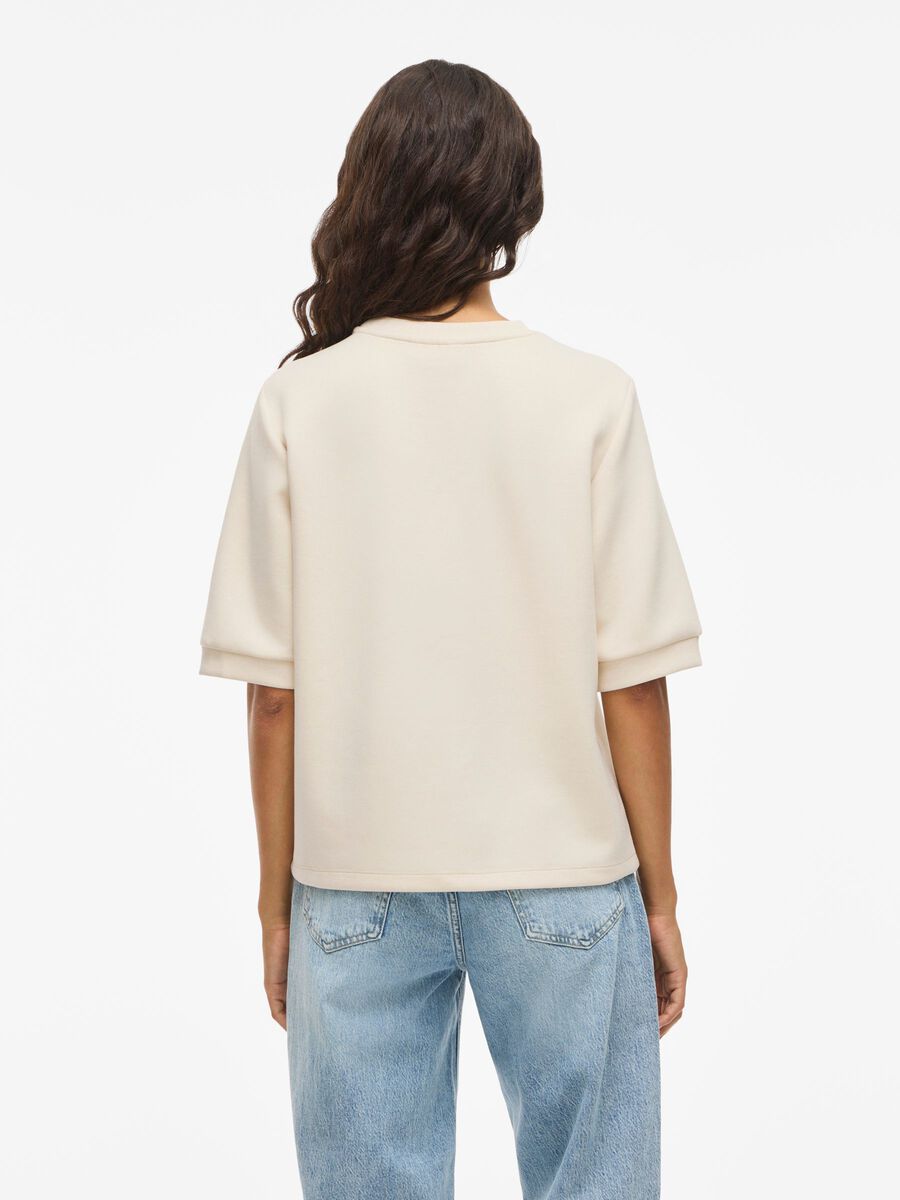 VILA VISIF SHORT SLEEVED SWEATSHIRT, Birch, highres - 14112586_Birch_1240890_004.jpg
