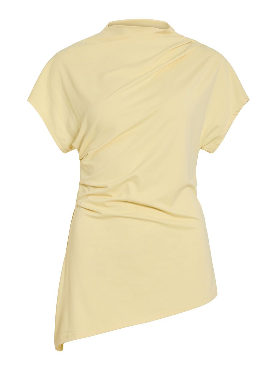 Product carousel image - VIMIRANDA COLLO ALTO TOP A MANICHE CORTE, Pastel Yellow | 1