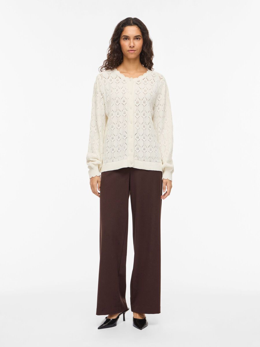Carousel image - VILOWEN ROUND NECK KNITTED CARDIGAN, Cloud Dancer | 4