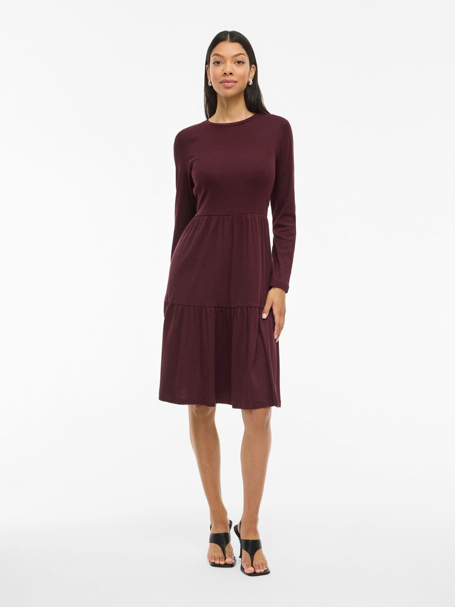 VILA LONG SLEEVED KNEE-LENGTH DRESS, Fig, highres - 14109874_Fig_003.jpg