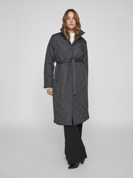 Vila TIE WAIST LONG COAT, Asphalt, highres - 14083552_Asphalt_003.jpg