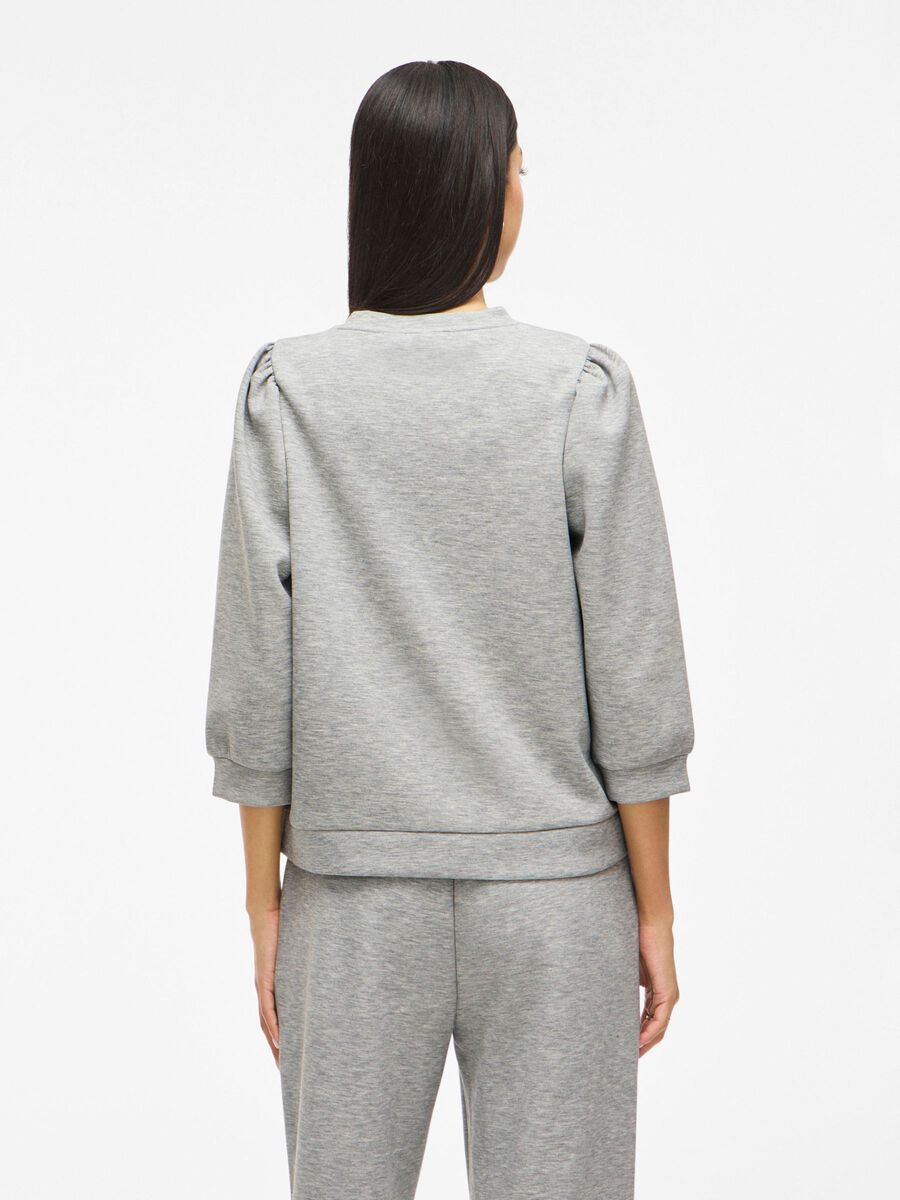 VILA VIREFLECT 3/4 SLEEVED SWEATSHIRT, Light Grey Melange, highres - 14112387_LightGreyMelange_004.jpg