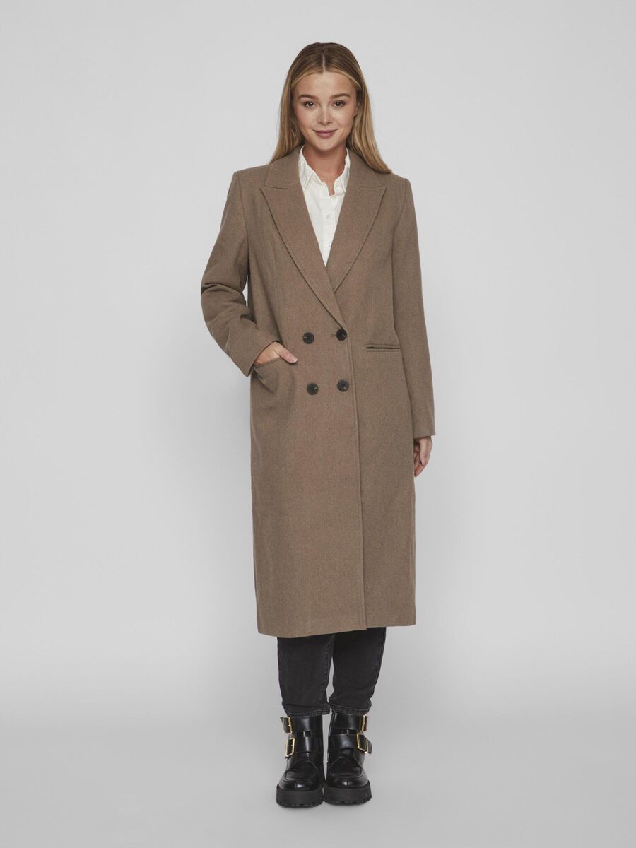 Vila DOUBLE-BREASTED COAT, Brown Lentil, highres - 14087890_BrownLentil_003.jpg