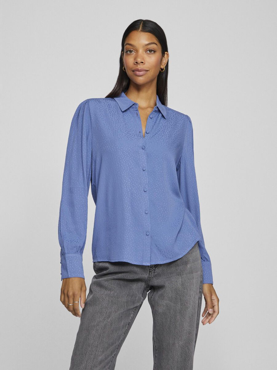 VILA LONG SLEEVED  SHIRT, Bijou Blue, highres - 14101391_BijouBlue_003.jpg