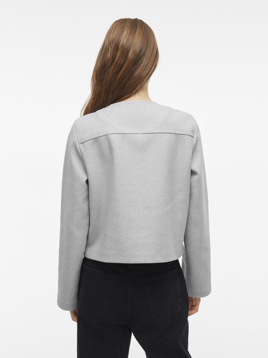 VILA BOUTONS SUR LE DEVANT VESTE, Light Grey Melange, highres - 14105341_LightGreyMelange_004.jpg
