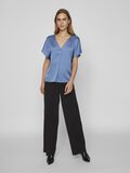 VILA VIELLETTE V-NECK SHORT SLEEVED TOP, Coronet Blue, highres - 14089239_CoronetBlue_005.jpg