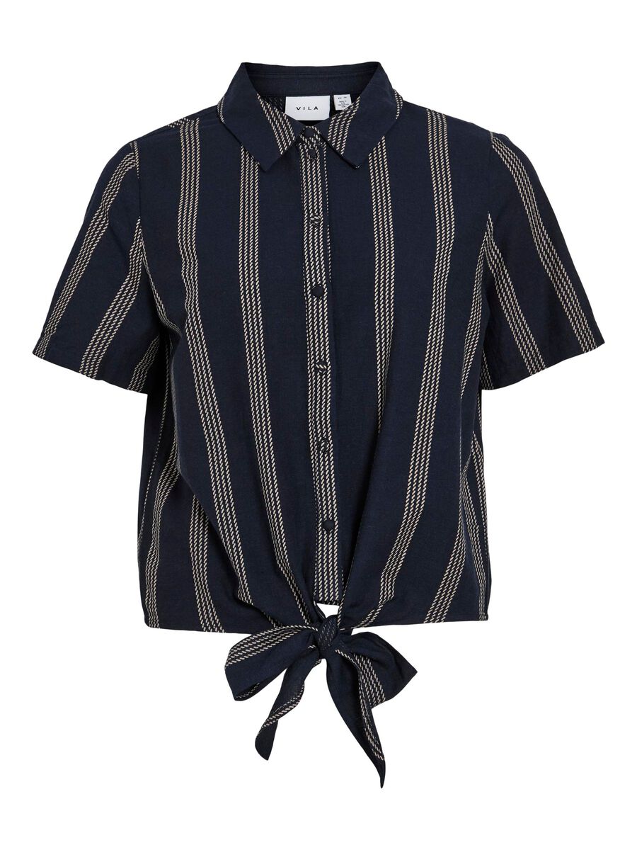 VILA SHORT SLEEVED SHIRT, Navy Blazer, highres - 14105067_NavyBlazer_1172304_001.jpg