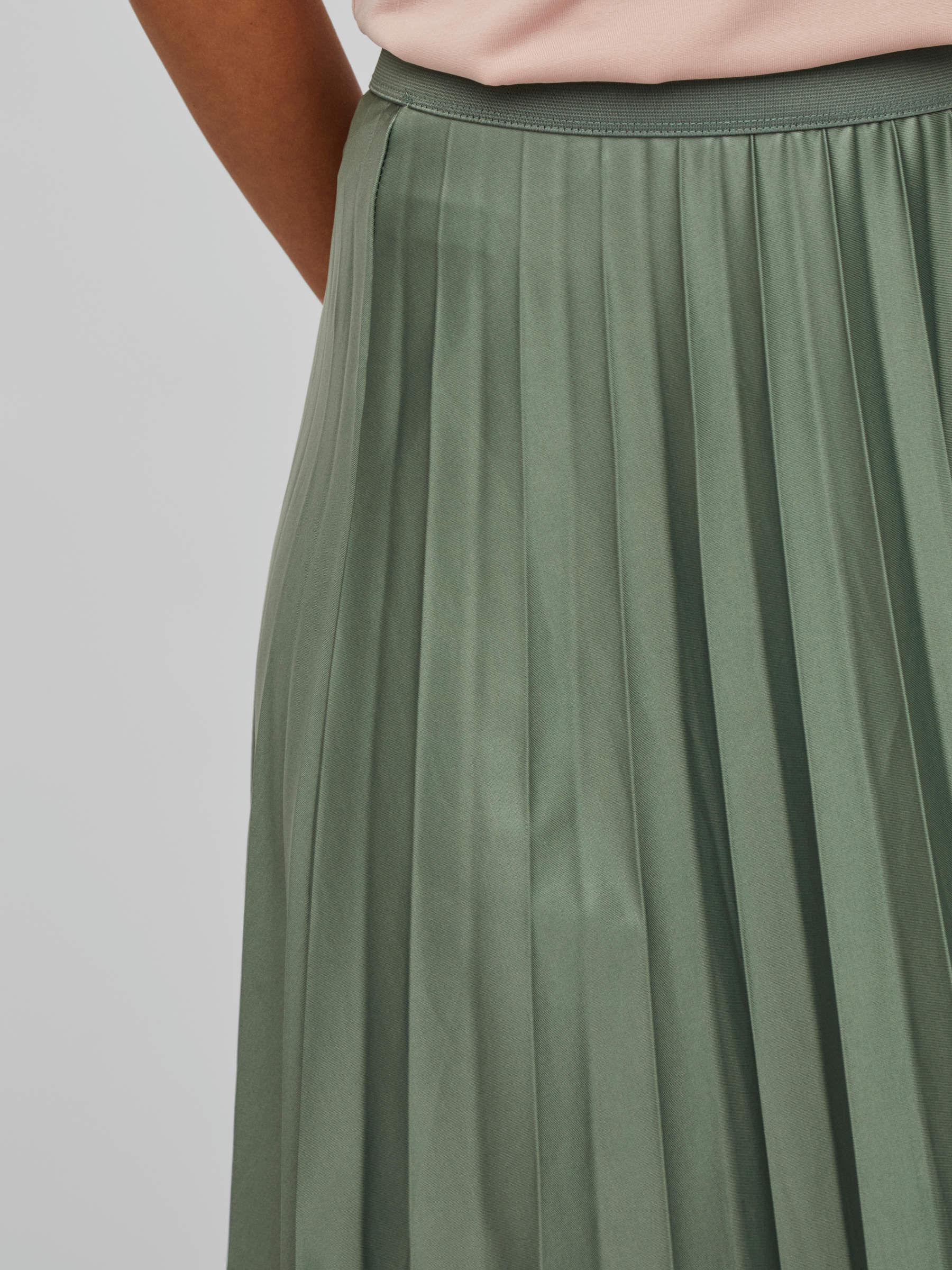 Green pleated shop midi skirt topshop