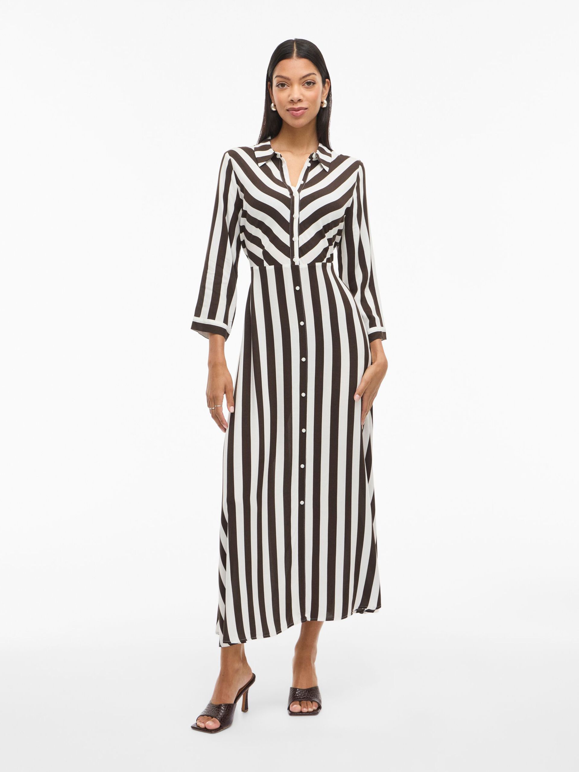 Carousel image - MAXI SHIRT DRESS, Chocolate Brown | 4
