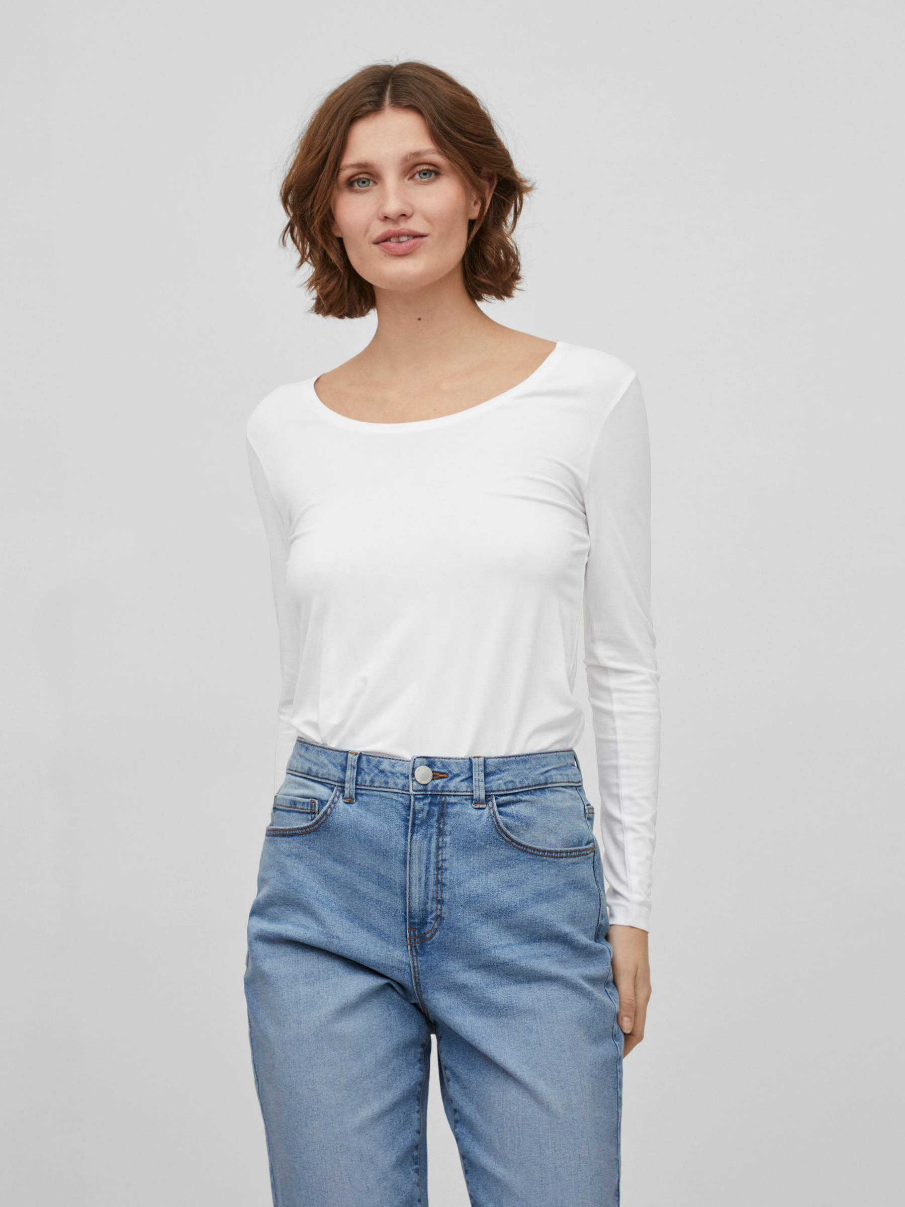BASIC TOP MET LANGE MOUWEN Wit VILA