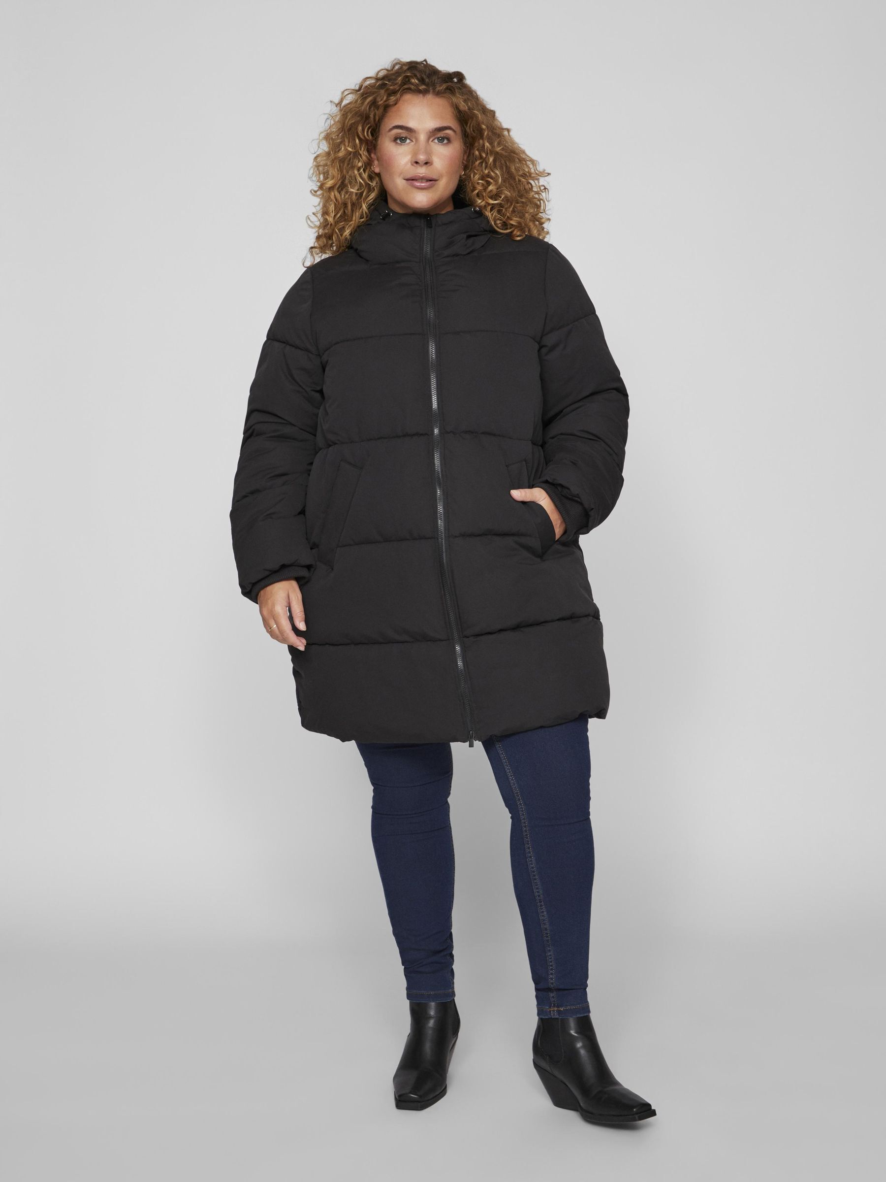 Abrigo negro shop talla grande