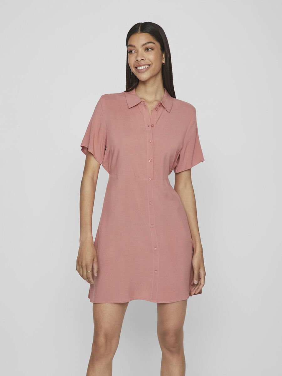 VILA SHORT SLEEVED SHIRT DRESS, Brick Dust, highres - 14092492_BrickDust_003.jpg
