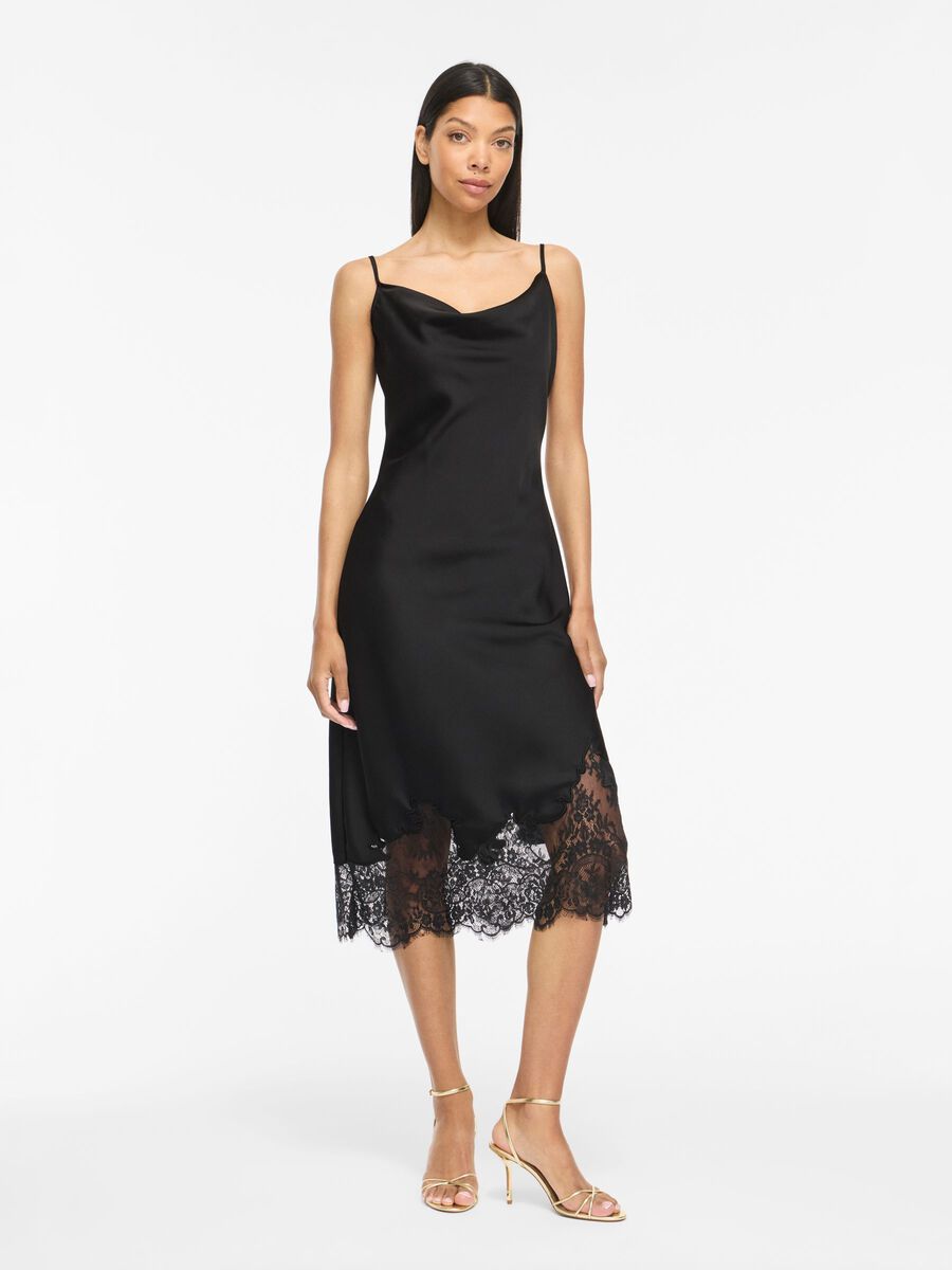 Product carousel image - VISABEL PIZZO VESTITO MIDI, Black | 1