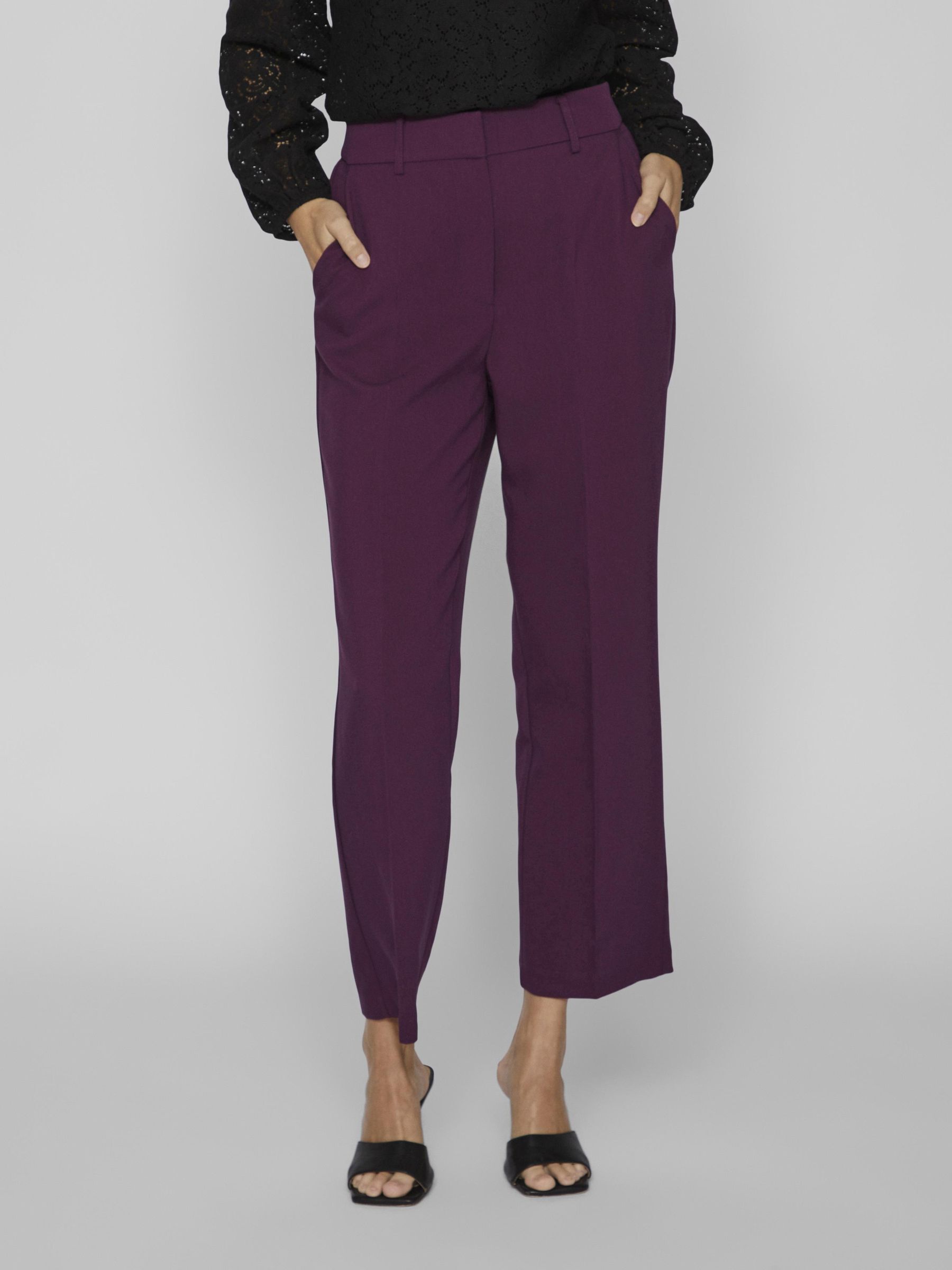 HIGH WAIST CROPPED TROUSERS Purple VILA