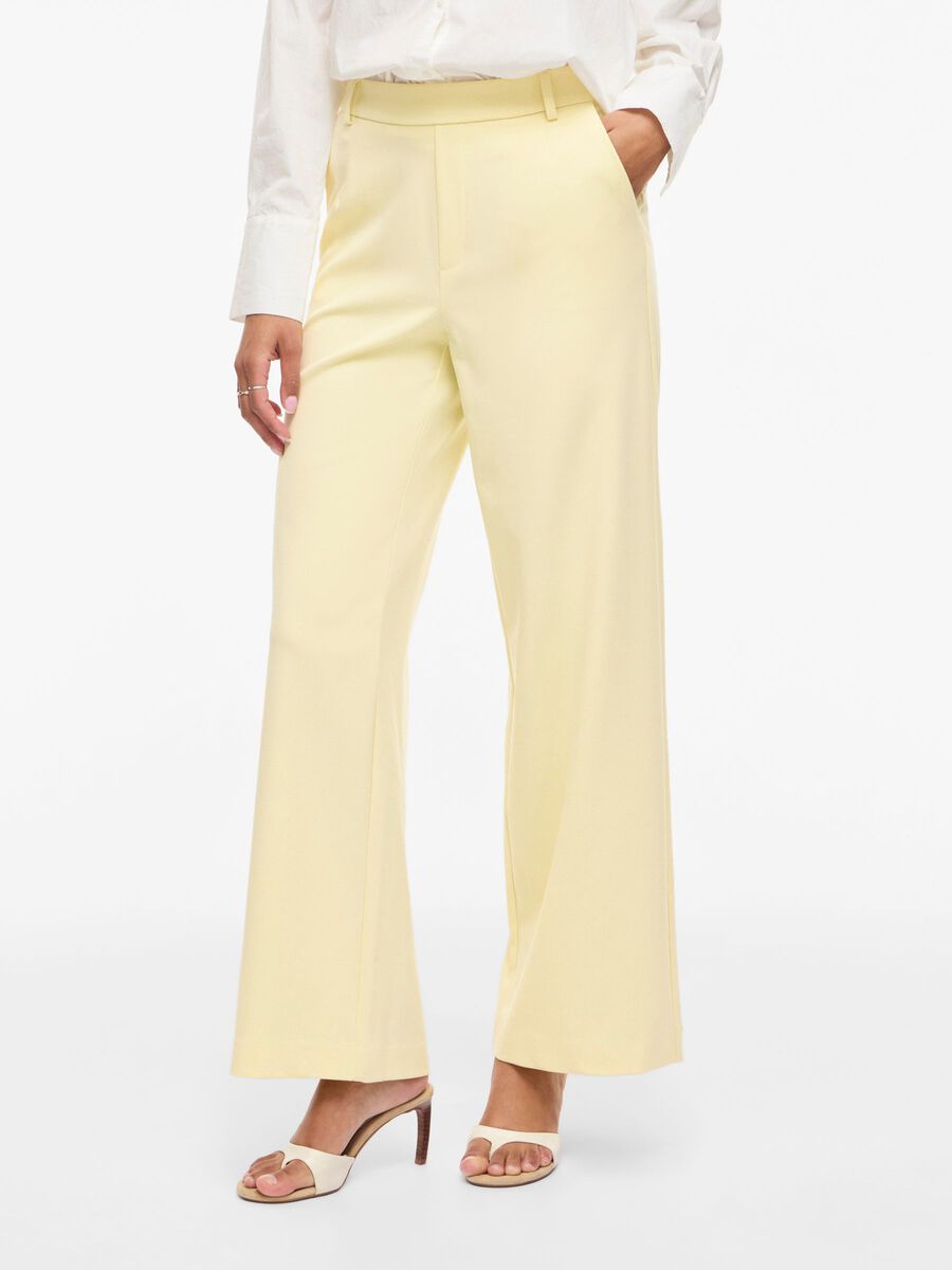 Product carousel image - VIVARONE HIGH WAIST WIDE-LEG BROEK, Pastel Yellow | 1