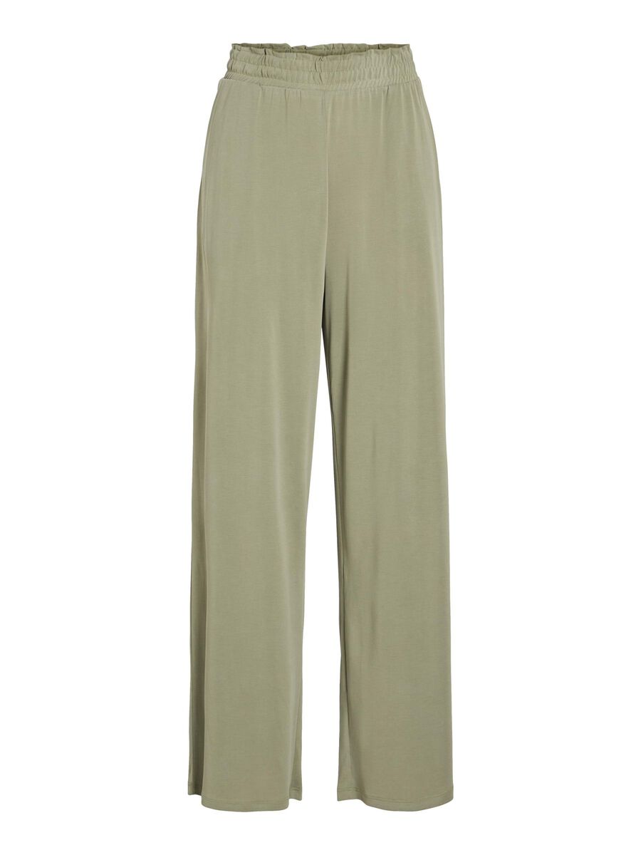 VILA HIGH WAIST TROUSERS, Oil Green, highres - 14100333_OilGreen_001.jpg
