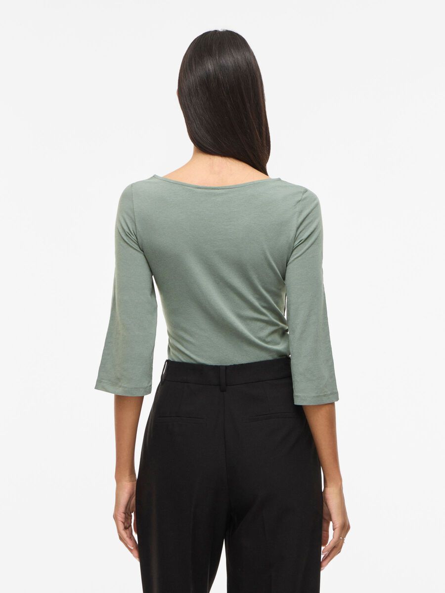 Product carousel image - VIEMILIE BOATNECK 3/4 SLEEVED TOP, Laurel Wreath | 2