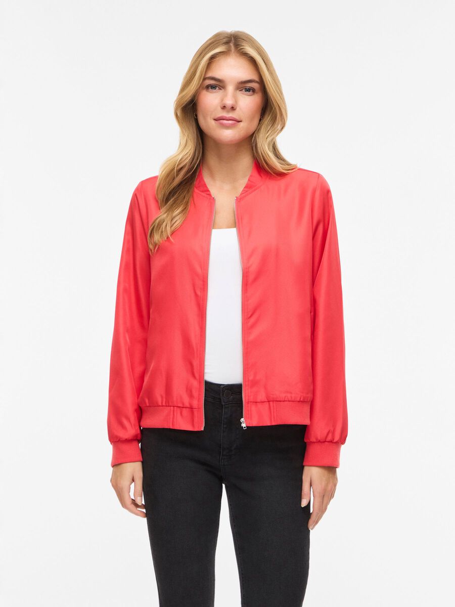 Product carousel image - ZIPPER BOMBER JACKET, Hibiscus | 1
