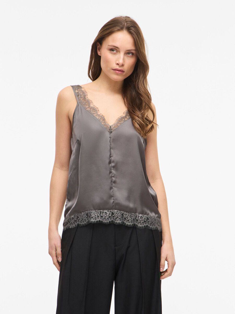 Product carousel image - VISOFIE V-NECK SLEEVELESS TOP, Falcon | 1
