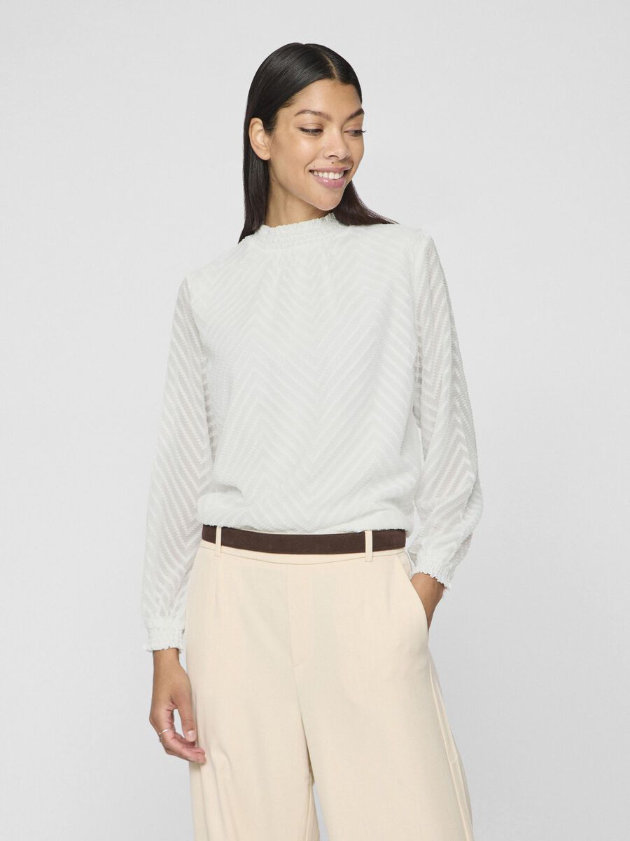 VILA HIGH NECK LONG SLEEVED TOP, Snow White, highres - 14103235_SnowWhite_003.jpg