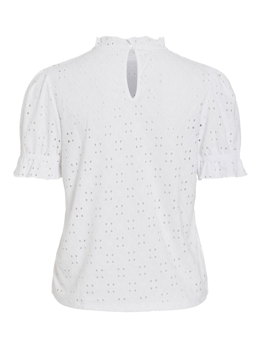 VILA EMBROIDERED SHORT SLEEVED TOP, Optical Snow, highres - 14070251_OpticalSnow_002.jpg