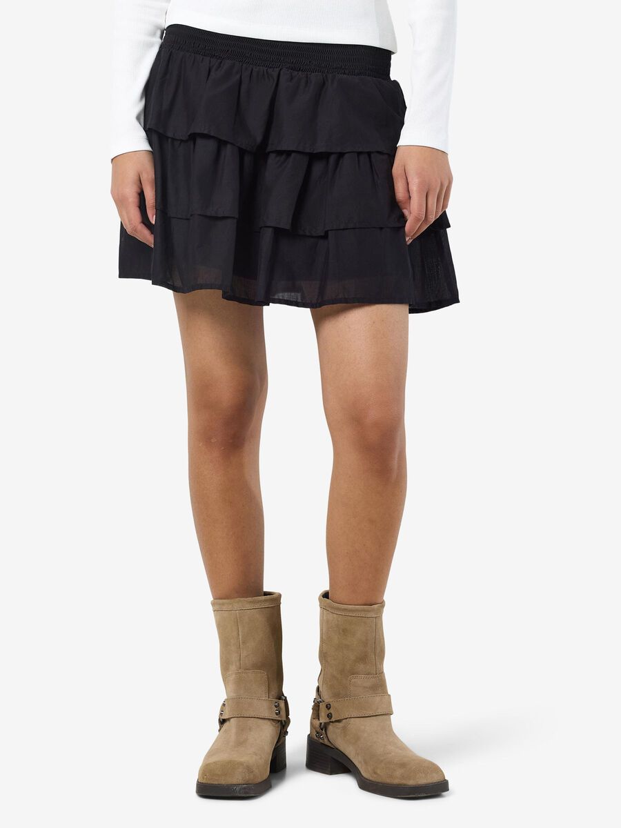 Noisy May TIERED MINI SKIRT, Black, highres - 27036481_Black_003.jpg