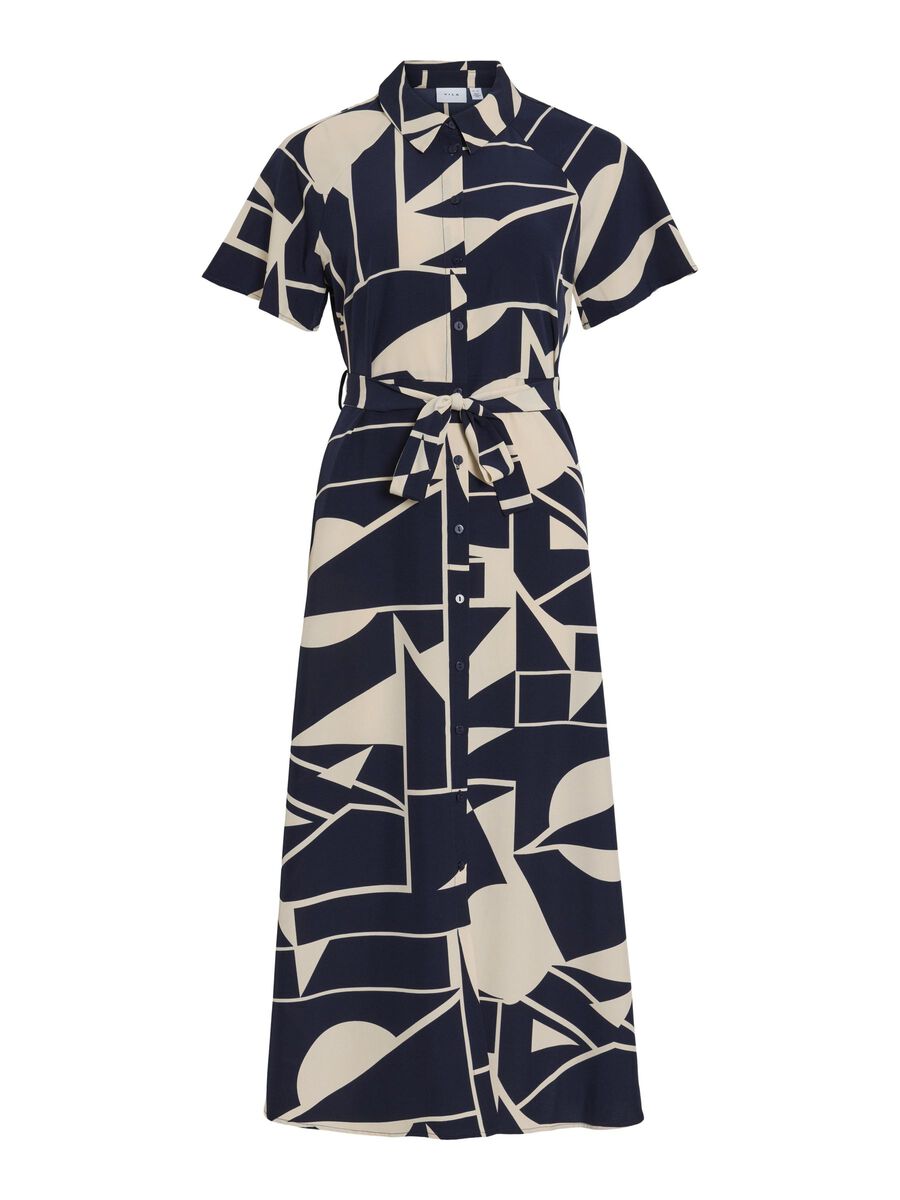 VILA VIEBBA MIDI SHIRT DRESS, Navy Blazer, highres - 14109995_NavyBlazer_1218721_001.jpg