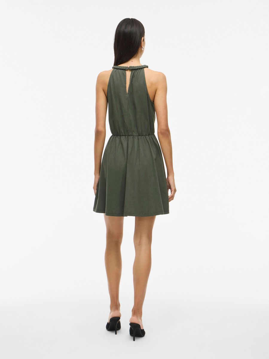 VILA VIMILLA HALTER NECK SHORT DRESS, Deep Depths, highres - 14110013_DeepDepths_004.jpg