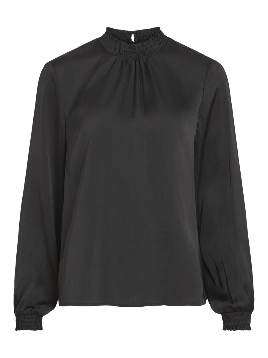 VILA HIGH NECK LONG SLEEVED BLOUSE, Black, highres - 14103232_Black_001.jpg