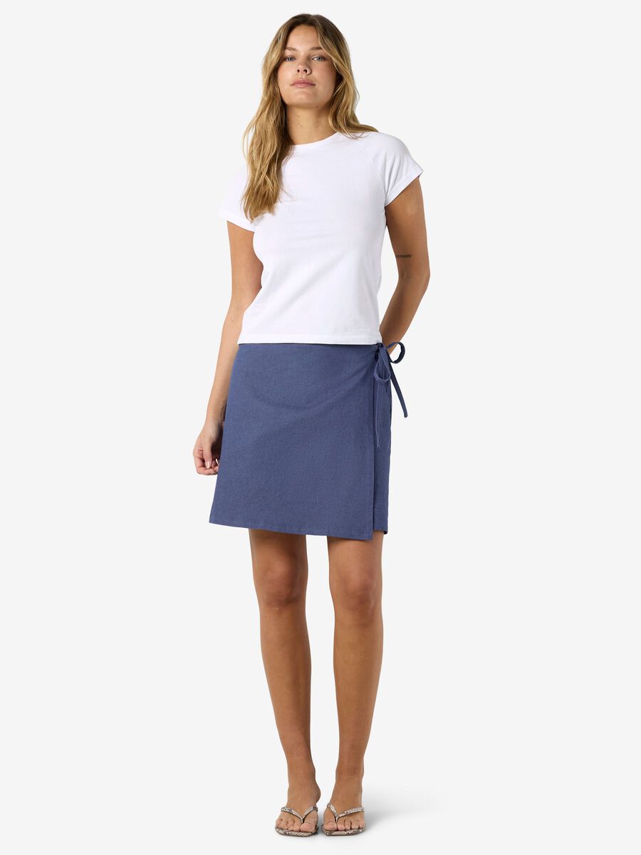 Product carousel image - NMNICKI MINI WRAP SKIRT, Medium Blue Denim | 2