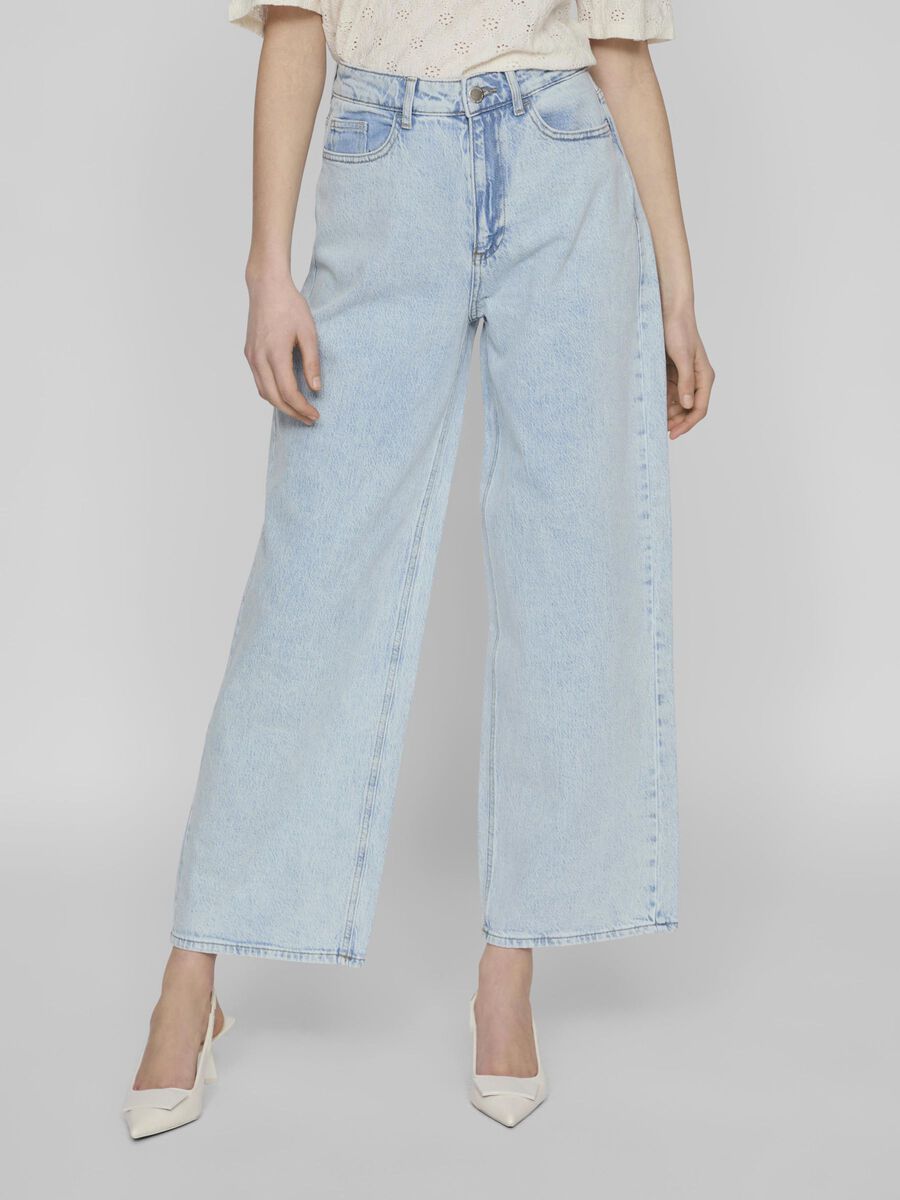 VILA VIFREYA HIGH-WAIST WIDE FIT JEANS, Light Blue Denim, highres - 14084736_LightBlueDenim_1074414_003.jpg