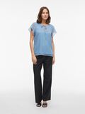 VILA DOTTED SHORT SLEEVED TOP, Blissful Blue, highres - 14100340_BlissfulBlue_005.jpg
