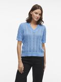 VILA SHORT SLEEVED KNITTED TOP, Blissful Blue, highres - 14103437_BlissfulBlue_003.jpg