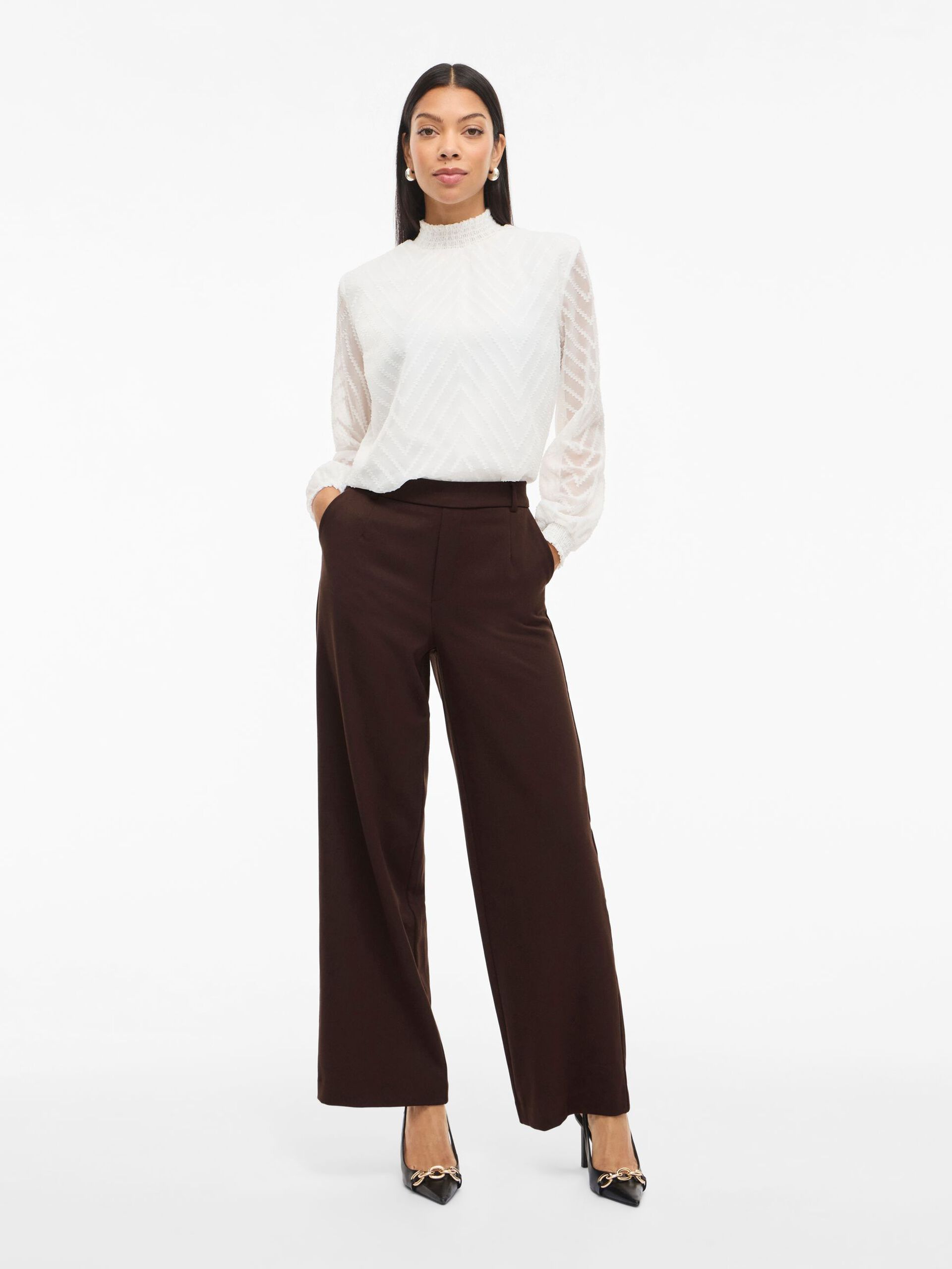 Carousel image - VIVARONE HIGH WAIST WIDE-LEG TROUSERS, Coffee Bean | 4
