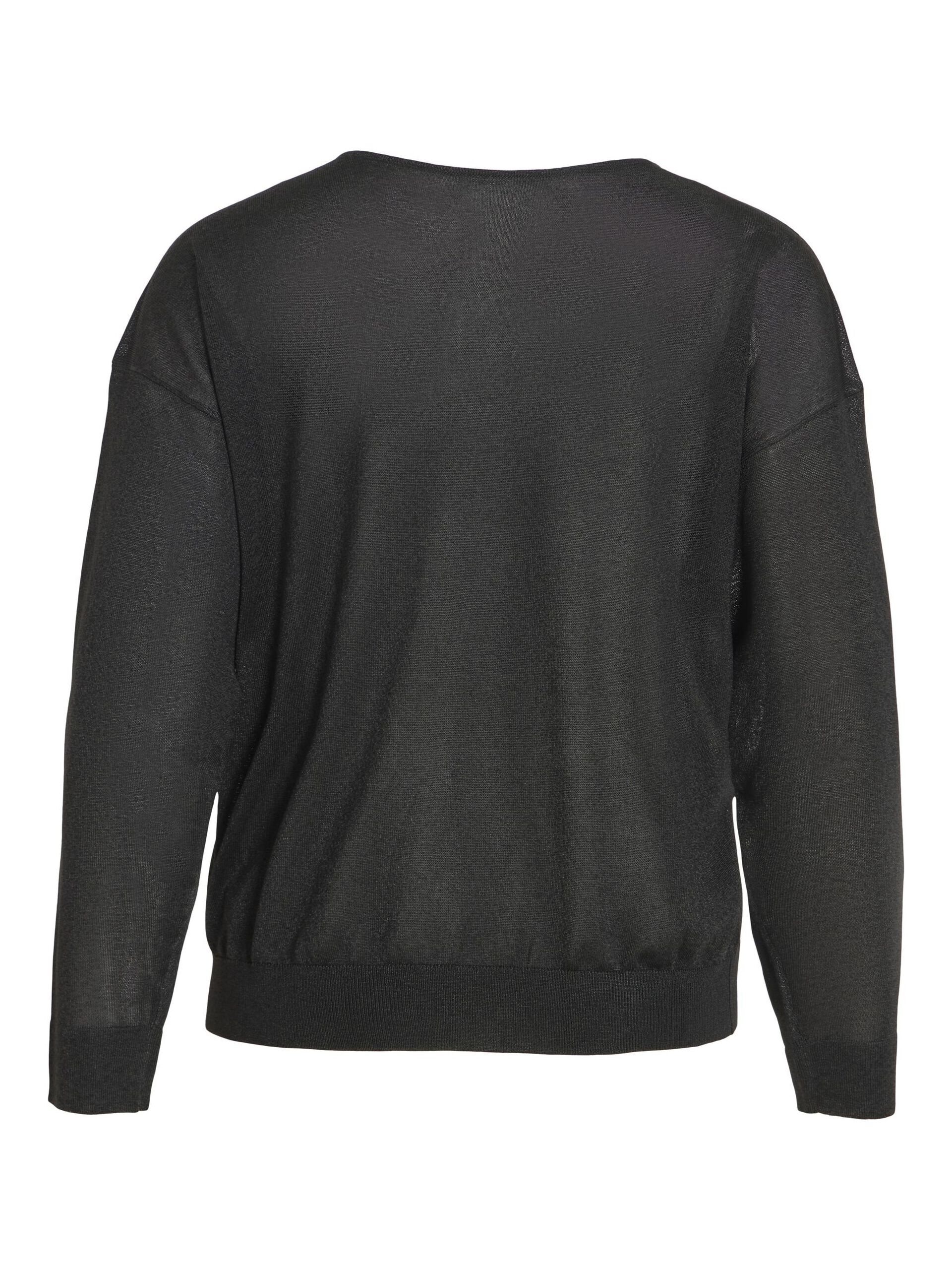 Carousel image - VINOVY V-NECK KNITTED PULLOVER, Black Beauty | 7