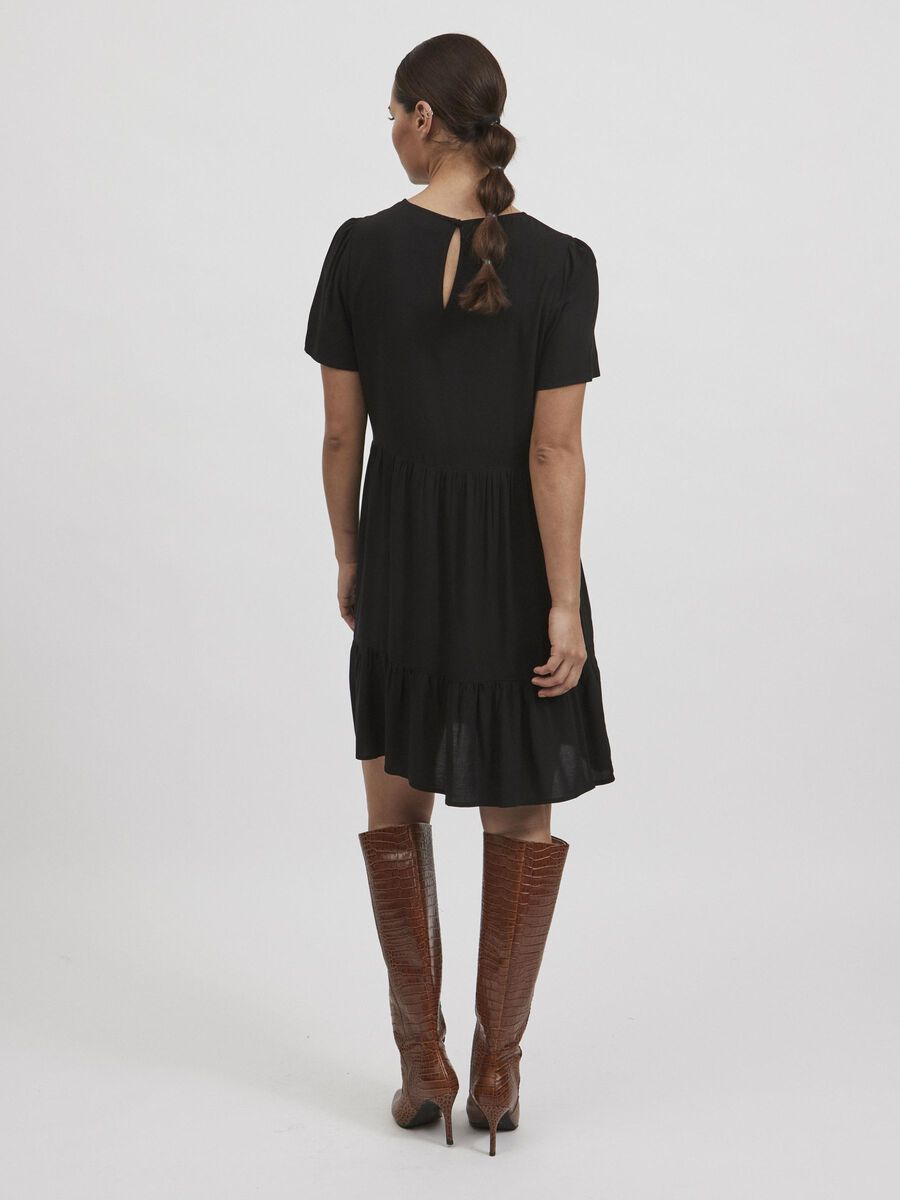 Vila SHORT SLEEVED KNEE-LENGTH DRESS, Black, highres - 14067408_Black_004.jpg