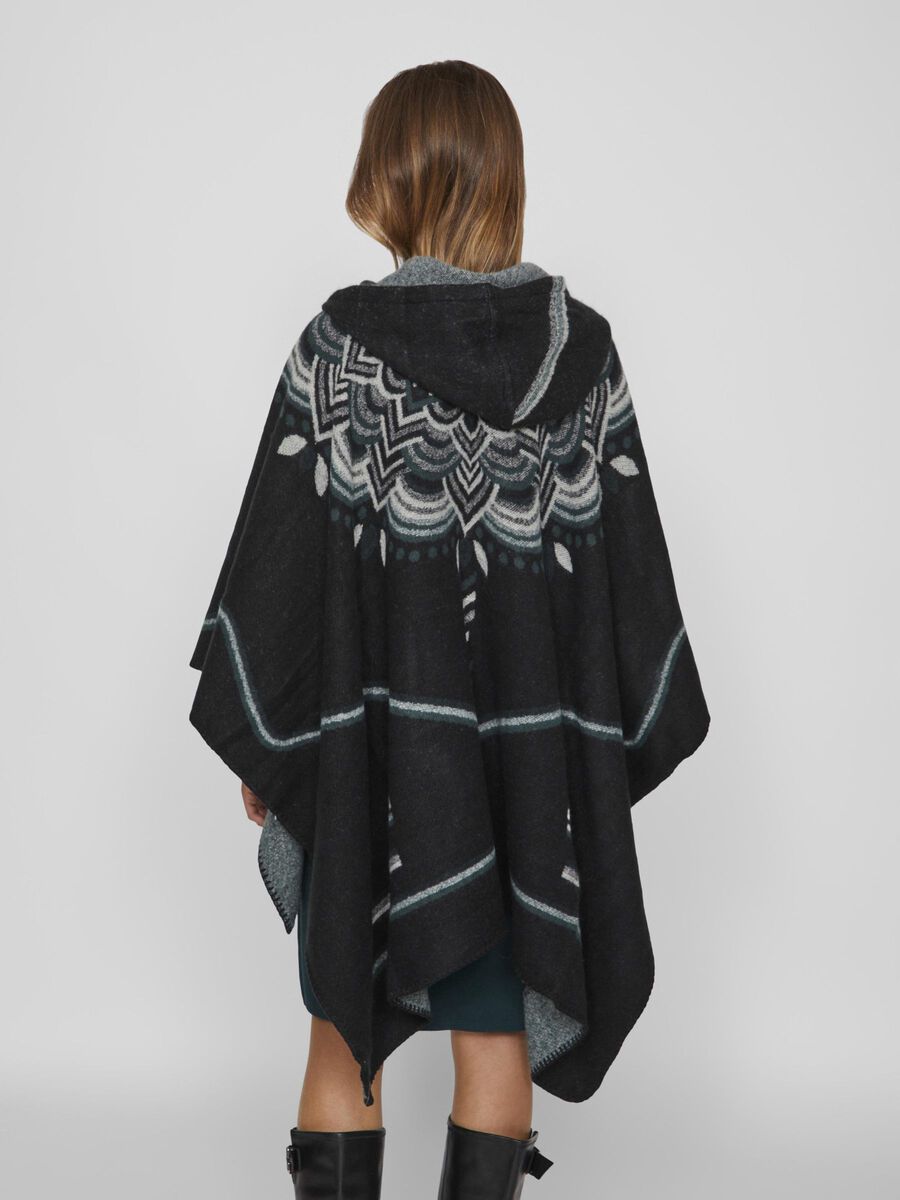 VILA HOODED PONCHO, Black, highres - 14077168_Black_1163515_004.jpg