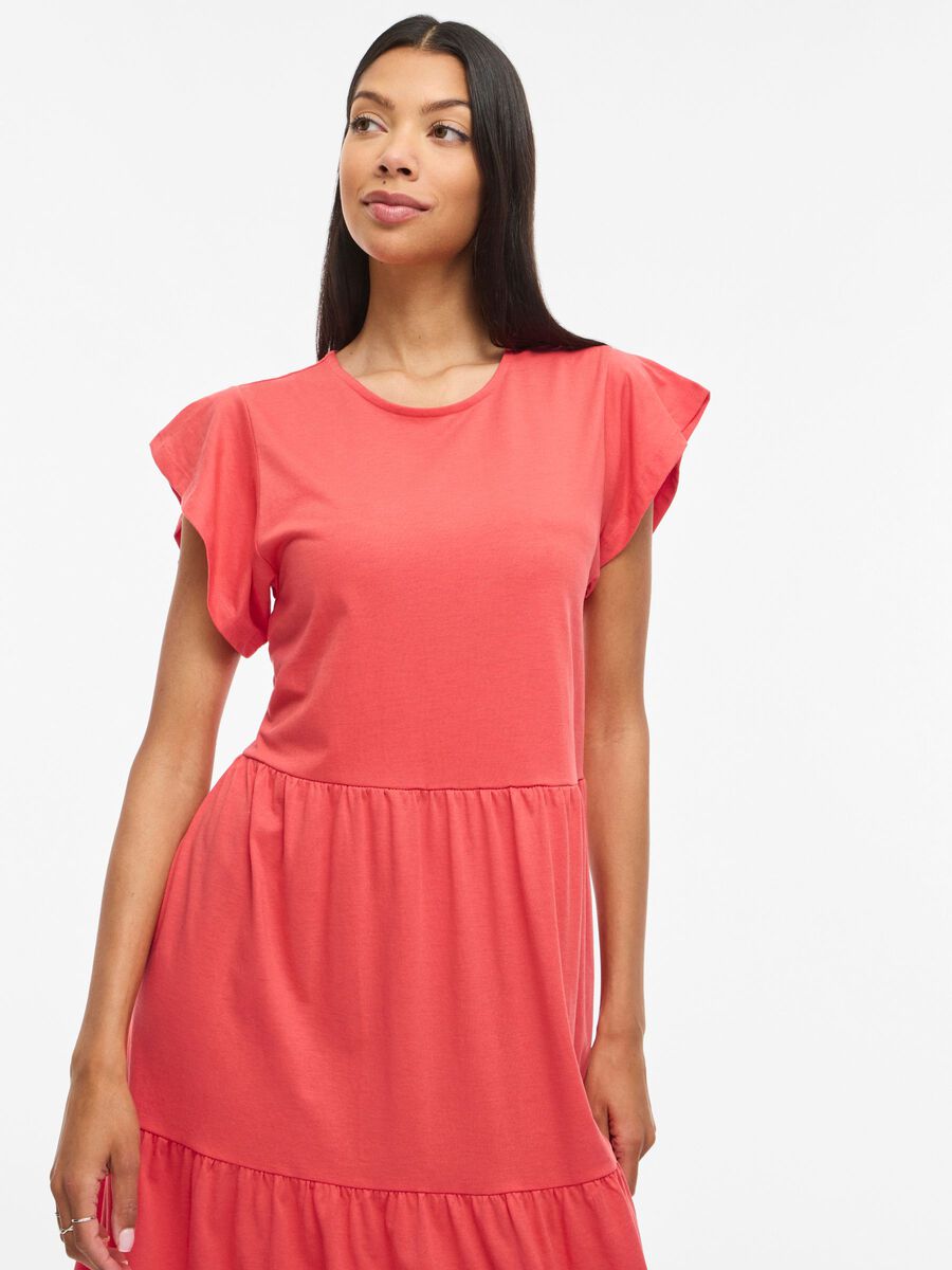 Carousel image - SHORT SLEEVE MIDI DRESS, Hibiscus | 3