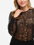 Product image thumbnail - VIRHEA LACE LONG SLEEVED TOP, Black Beauty | 3