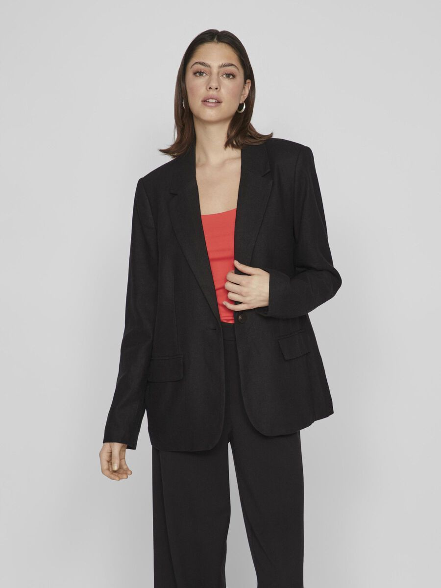 VILA VIJOLANDA ENKELTSPENT BLAZER, Black Beauty, highres - 14089677_BlackBeauty_003.jpg