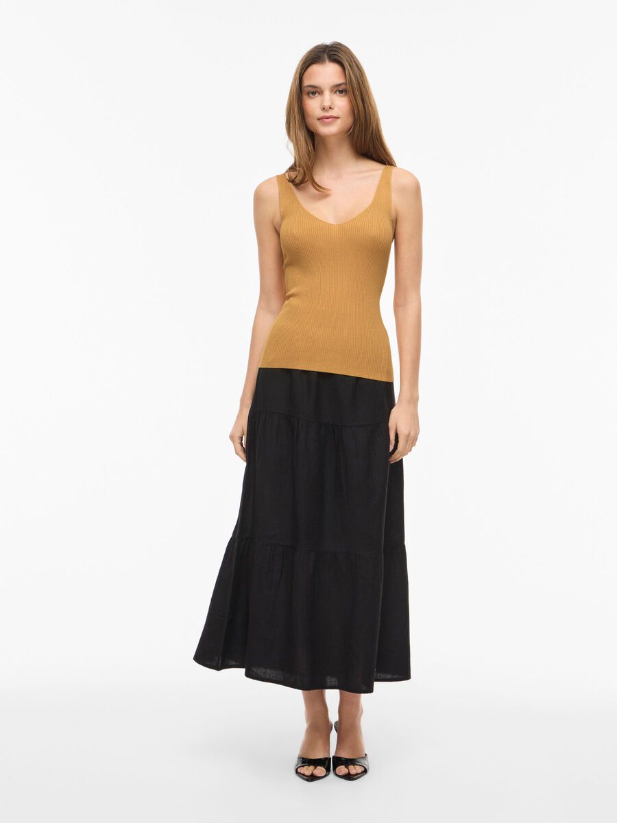 Carousel image - SLEEVELESS KNITTED TOP, Amber Gold | 4