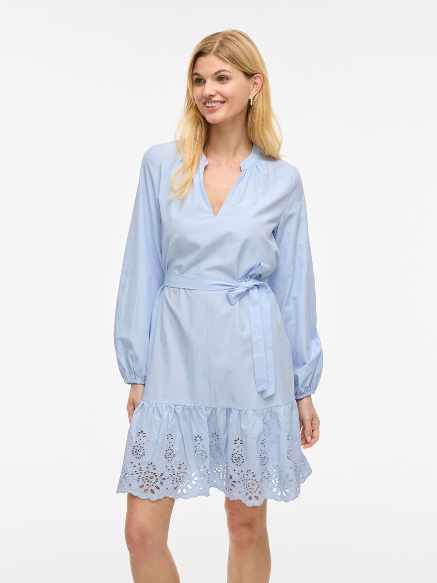 VILA VIKELLI LONG SLEEVED SHORT DRESS, Kentucky Blue, highres - 14106736_KentuckyBlue_003.jpg